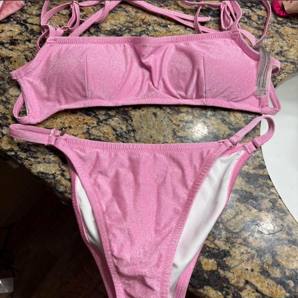 BRAND NEW VICTORIA SECRET PINK SPARKLY BIKINI